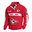 Kansas City Chiefs Red Custom Button Mock Neck Sweatshirt