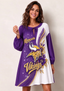 Women's Minnesota Vikings Floral Long Sleeve Game Day Mini Dress
