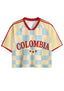 Colombia Checkerboard Cropped Mesh Jersey Shirt