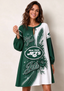Women's New York Jets Floral Long Sleeve Game Day Mini Dress