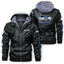 Seattle Seahawks Graphic PU Faux Leather Hooded Jacket