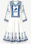 Detroit Lions Boho Floral Printed Game‑Day Midi Dress