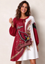 Women's Arizona Cardinals Floral Long Sleeve Game Day Mini Dress