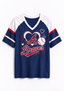 Women Atlanta Braves Heart Baseball Graphic V-Neck T-Shirt
