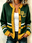 Women'S Casual Football Plant Knitted Cardigan Top