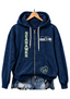 Seattle Seahawks Women Heart Football Graphic Zip Up Hoodie