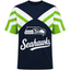 Seattle Seahawks Retro V‑Chevron Color Block Men's Short‑Sleeve NFL Fan Jersey T‑Shirt