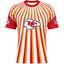 Kansas City Chiefs Radiating Vertical Stripe Print Men's Short‑Sleeve NFL Fan Jersey T‑Shirt