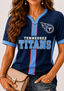 Women Tennessee Titans Team Logo Game‑Day V‑Neck T‑Shirt