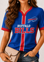 Buffalo Bills Ribbed Game‑Day V‑Neck T‑Shirt