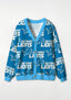 Detroit Lions Minimal Mascot Outline All‑Over Print Lightweight Cardigan