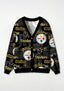 Pittsburgh Steelers Vintage Distressed Pennant All‑Over Print Lightweight Cardigan