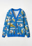 Los Angeles Chargers Helmet & Pennant All‑Over Print Lightweight Cardigan