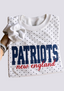 Women's New England Patriots White Polka Dot Crewneck Sweatshirt
