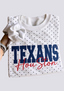 Women's Houston Texans White Polka Dot Crewneck Sweatshirt