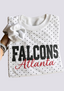 Women's Atlanta Falcons White Polka Dot Crewneck Sweatshirt