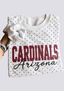 Women's Arizona Cardinals White Polka Dot Crewneck Sweatshirt