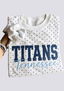 Women's Tennessee Titans White Polka Dot Crewneck Sweatshirt