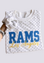 Women's Los Angeles Rams White Polka Dot Crewneck Sweatshirt