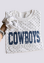 Women's Dallas Cowboys White Polka Dot Crewneck Sweatshirt