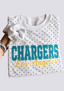 Women's Los Angeles Chargers White Polka Dot Crewneck Sweatshirt