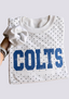 Women's Indianapolis Colts White Polka Dot Crewneck Sweatshirt