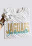 Women's Jacksonville Jaguars White Polka Dot Crewneck Sweatshirt