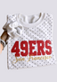 Women's San Francisco 49ers White Polka Dot Crewneck Sweatshirt