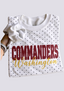 Women's Washington Commanders White Polka Dot Crewneck Sweatshirt