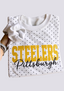 Women's Pittsburgh Steelers White Polka Dot Crewneck Sweatshirt