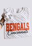 Women's Cincinnati Bengals White Polka Dot Crewneck Sweatshirt