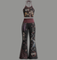Demon Slayer Halter Crop Top + High Waist Flared Pants Matching 2-Piece Set