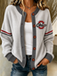 Women'S Casual Football Plant Knitted Cardigan Top