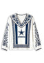 Women's Dallas Cowboys Boho Floral Printed V-Neck Long Sleeve Shirt