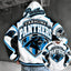 Carolina Panthers Retro Varsity Color Block Back Print Pullover Hoodie