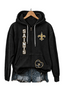 New Orleans Saints Women Heart Football Graphic Zip Up Hoodie