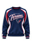 Women's Houston Texans Crewneck Sweatshirt & Flared Pants 2 Piece Set