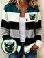 Women'S Casual Football Print Knitted Cardigan Top
