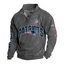 New England Patriots Custom Button Mock Neck Sweatshirt