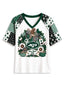 Women's New York Jets Patchwork Sleeve V-Neck Raglan T-Shirt