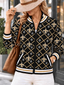 Women's New Orleans Saints Argyle Print Zip Up Varsity Jacket