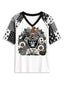 Women's Las Vegas Raiders Patchwork Sleeve V-Neck Raglan T-Shirt