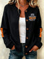 Women's football printed knitted cardigan