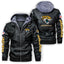 Jacksonville Jaguars Logo PU Faux Leather Hooded Jacket