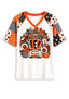 Women's Cincinnati Bengals Patchwork Sleeve V-Neck Raglan T-Shirt