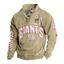 New York Giants Custom Button Mock Neck Sweatshirt