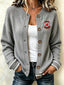 Women'S Casual Football Plant Knitted Cardigan Top