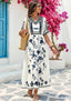 Seahawks Boho Dark Blue Floral Vine Maxi Dress