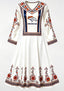 Denver Broncos Bohemian Floral Border Game‑Day Midi Dress