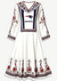 New England Patriots Boho Ethnic Floral Game‑Day Midi Dress